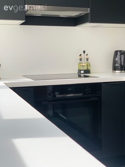 Siyah, Beyaz, Mutfak tezgahı, Mutfak, Mutfak tezgah arası, Tezgah arası doğal taş, Ankastre