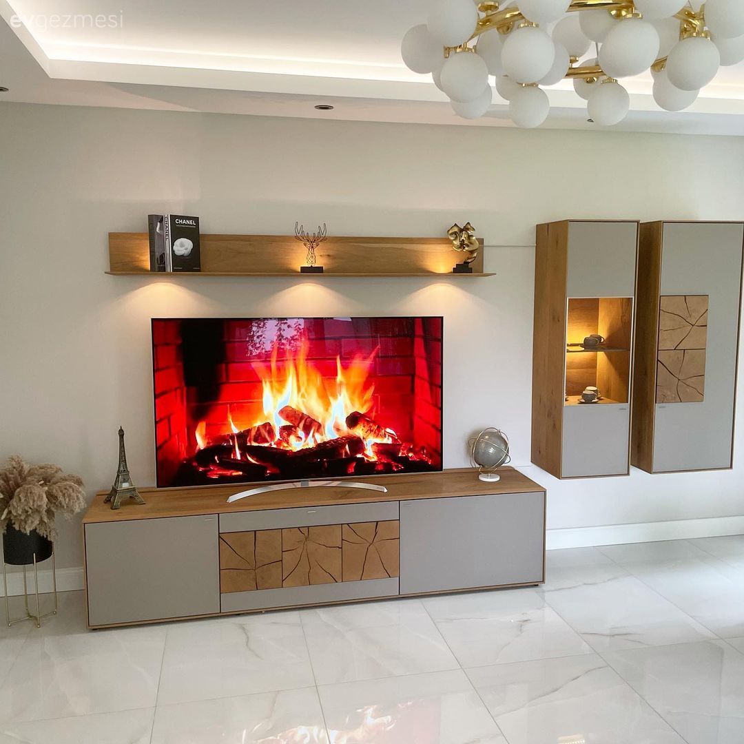 Tv ünitesi, Altın, Art deko, Led aydınlatma, Aydınlatma, Avize, Salon avizesi, Beyaz
