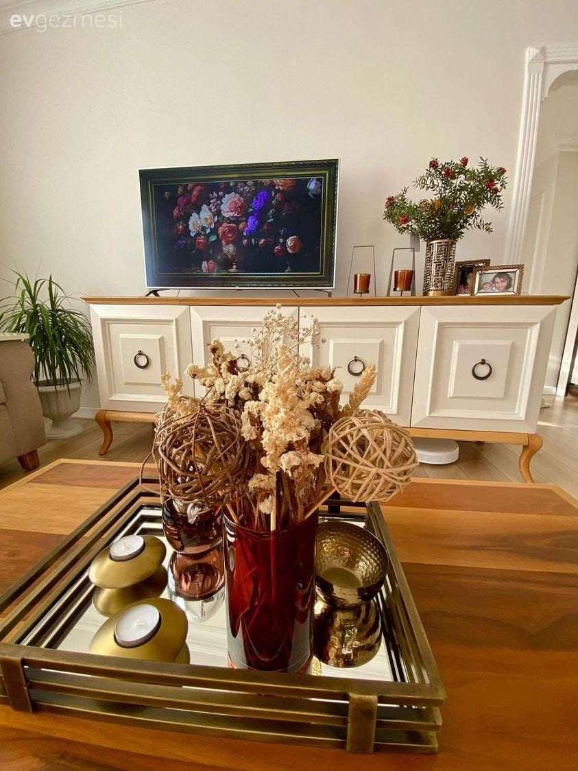 Tv ünitesi, Tv ünitesi aksesuarları, Ev Aksesuar, Ev bitkisi, Orta sehpa, Sehpa, Saksı, Dekoratif Objeler