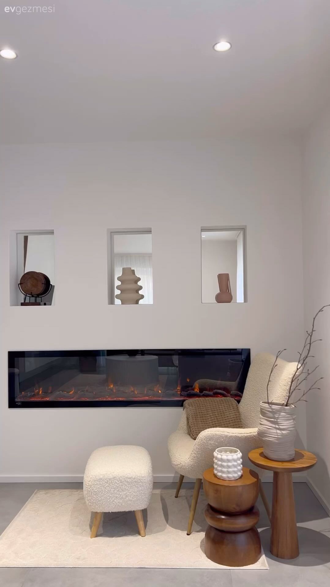 Cam Ankastre, Duvar Nişleri, Elektrikli Şömine, Yan sehpa, Sehpa, Berjer, Puf