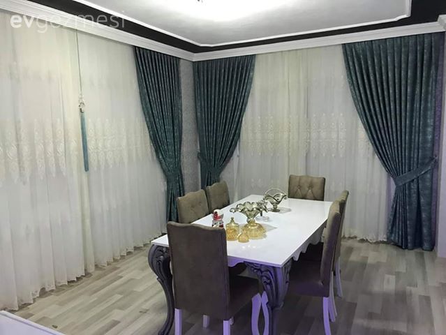 Yemek Odası, Yemek masası, Sandalye, Fon perde, Perde, Tül perde