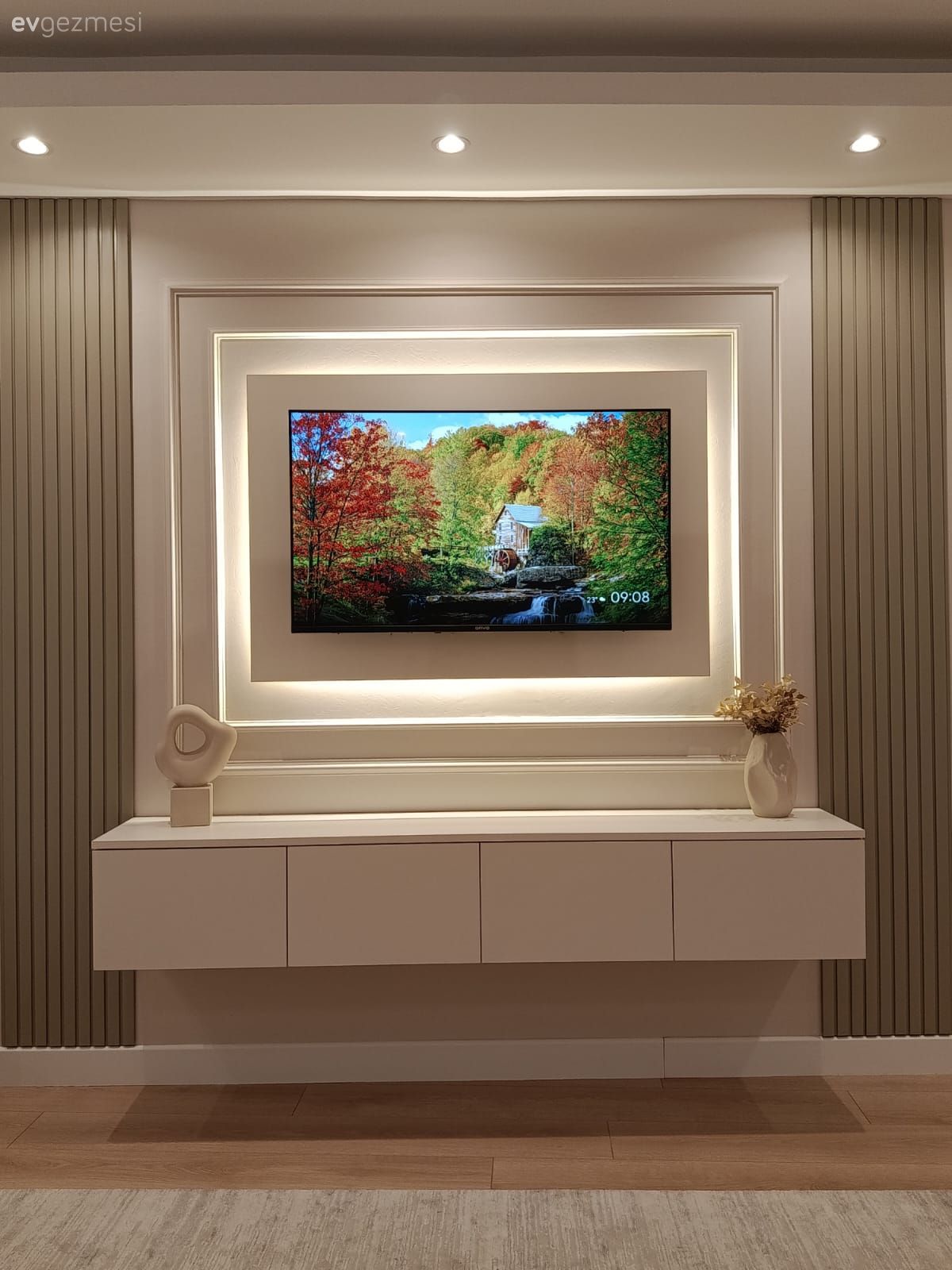 Tv ünitesi, Tv ünitesi aksesuarları, Ev Aksesuar, Spot aydınlatma, Aydınlatma, Duvar çıtalama