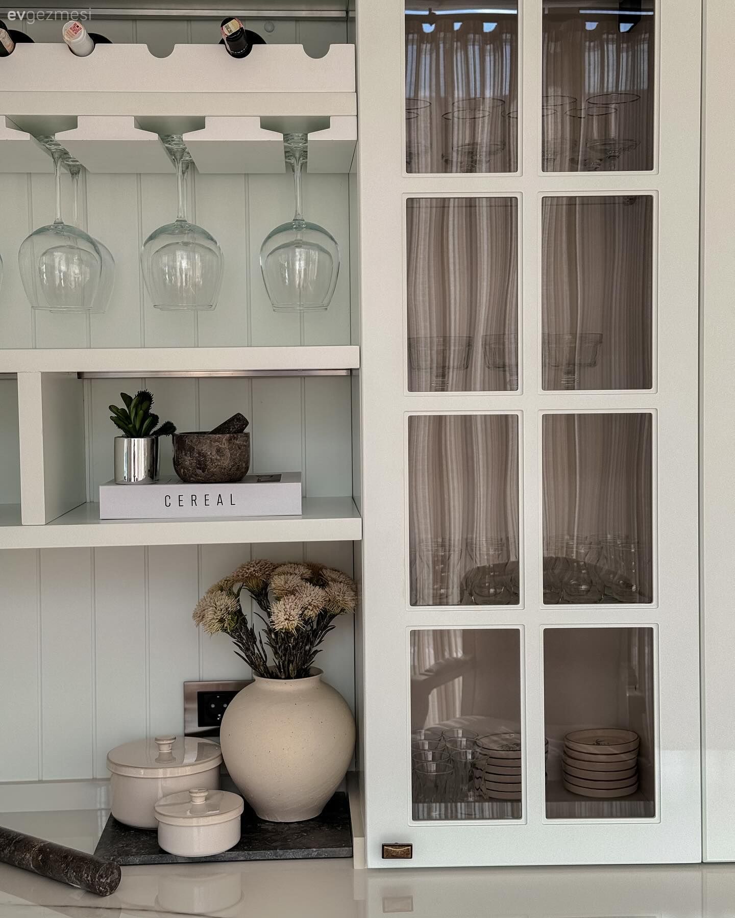Cam kapaklı dolap, Beyaz, Mutfak rafı, Mutfak, Mutfak aksesuarları