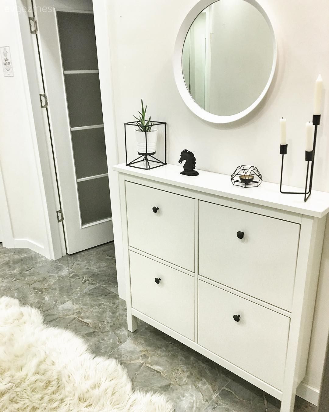 Antre, Dresuar, Yuvarlak ayna, Dekoratif ayna, Post halı, Halı, Makrome, Beyaz, Şamdan, Ev Aksesuar