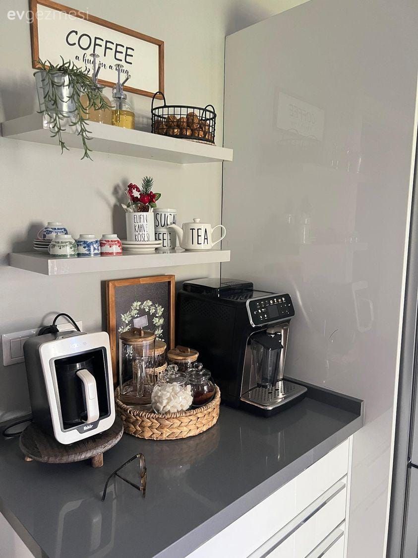 Kahve köşesi, Mutfak rafı, Mutfak, Mutfak aksesuarları