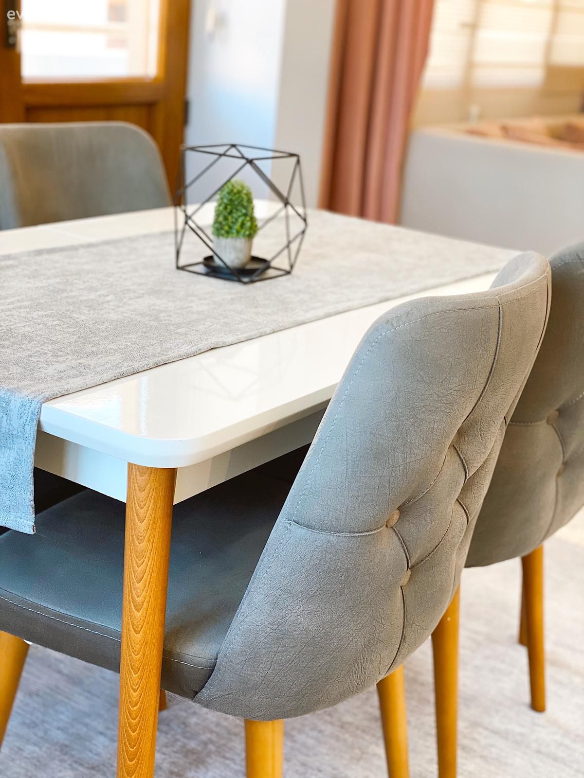 Gri, Beyaz, Sandalye, Mutfak masası