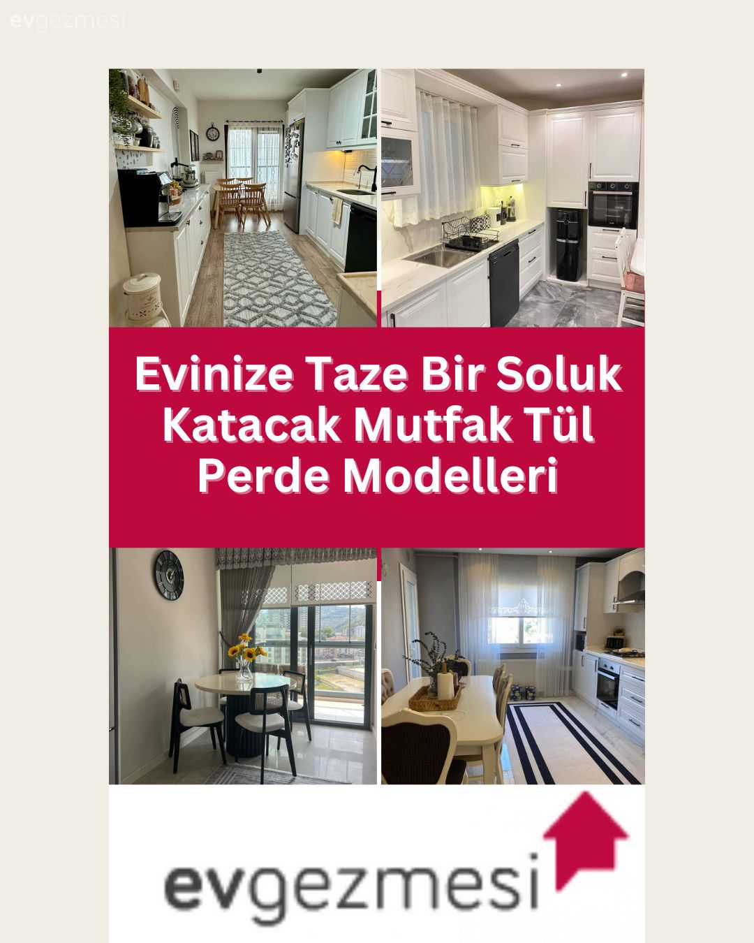 Evinize Taze Bir Soluk Katacak Mutfak Tül Perde Modelleri