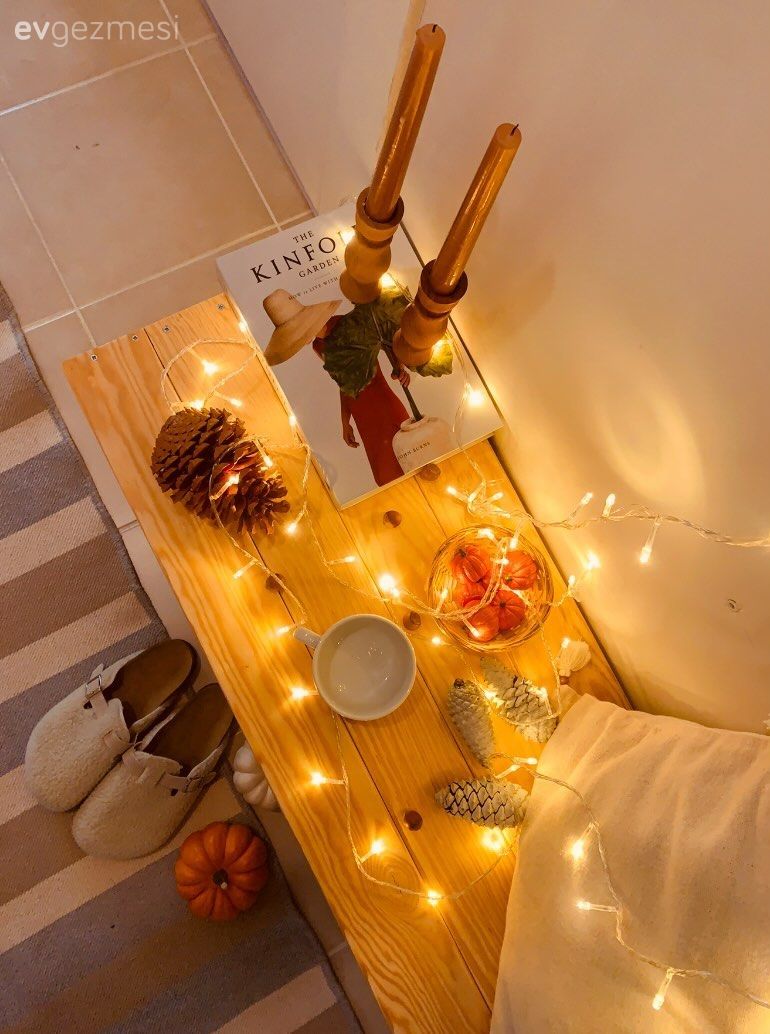 Antre, Beyaz, Gri, Çizgili desen, Desenler, Kilim, Halı, Bank, Led peri ışık