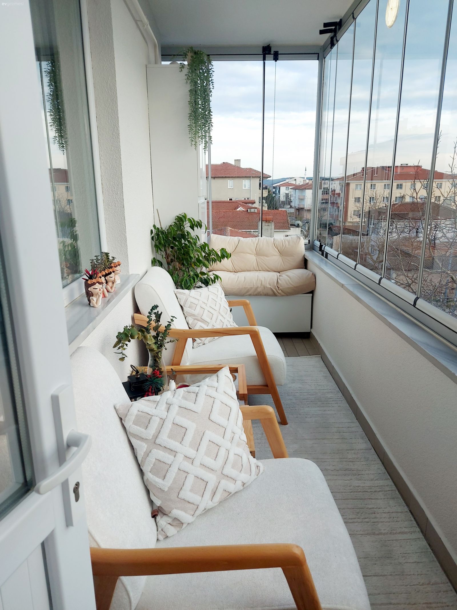 Balkon, Beyaz, Krem, Kapalı balkon, Ev bitkisi