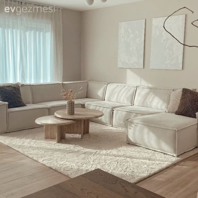 Tablo, Duvar dekorasyonu, Köşe koltuk, Koltuk takımı, Orta sehpa, Sehpa, Ahşap Mobilya, Halı, Salon halısı, Tül perde, Perde