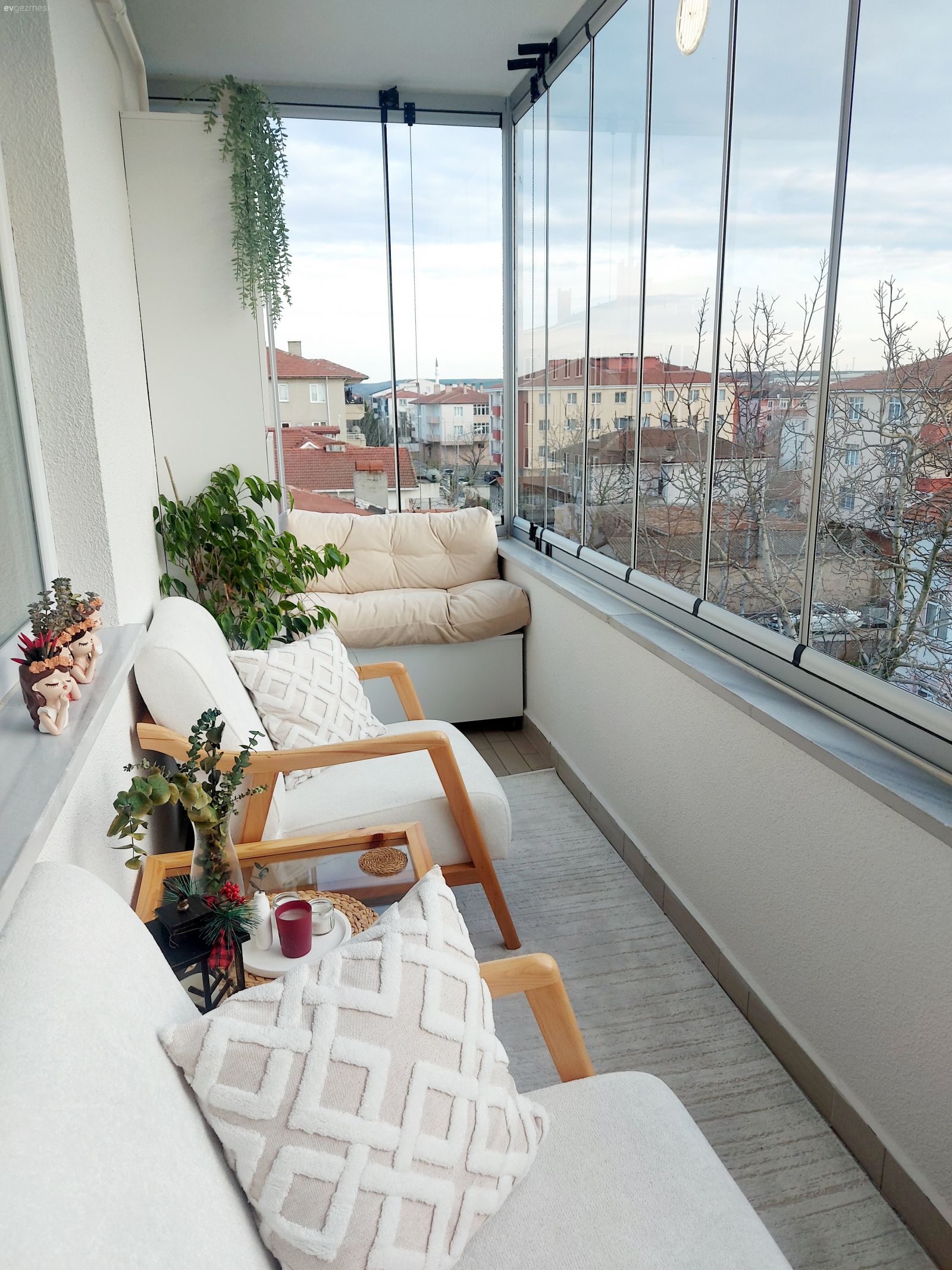 Balkon, Beyaz, Krem, Kapalı balkon, Ev bitkisi