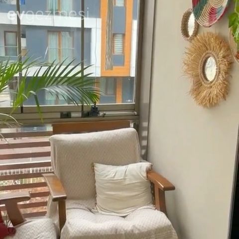 Balkon, Bohem Dekorasyon, Hasır, Sandalye, Kapalı balkon, Balkon duvar dekorasyonu