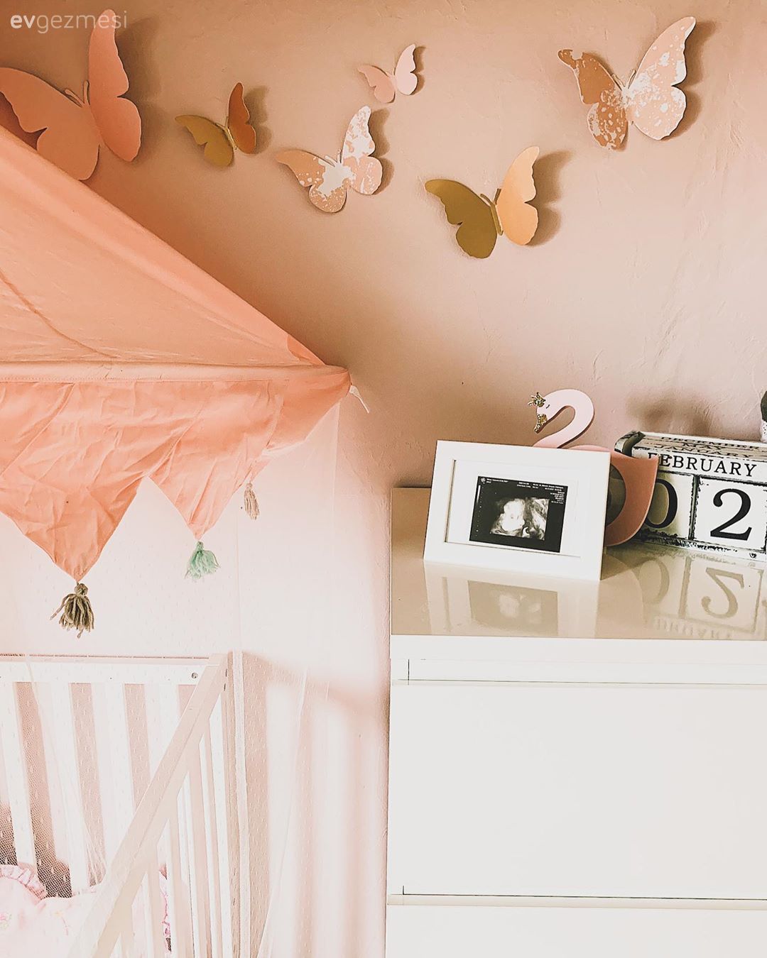 Çocuk Odası, Beyaz, Pudra pembe, Şifonyer, Yatak Odası