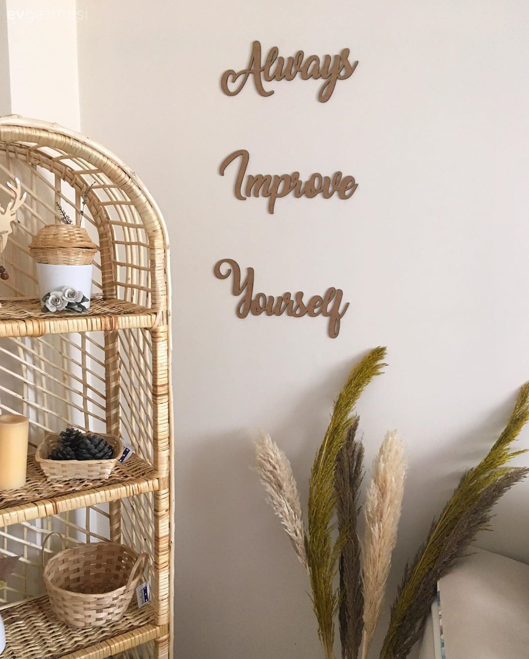 Hasır, Dekoratif Objeler, Pampas otu, Vazo, Ev Aksesuar