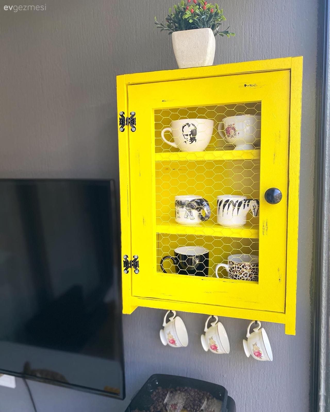 Balkon duvar dekorasyonu, Sarı, Antrasit  