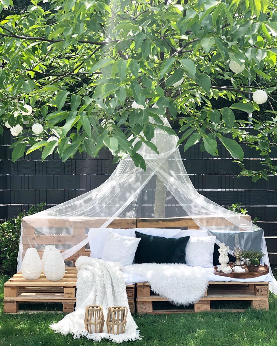 Bahçe, Palet, Peyzaj, Fener, Ev Aksesuar, Beyaz