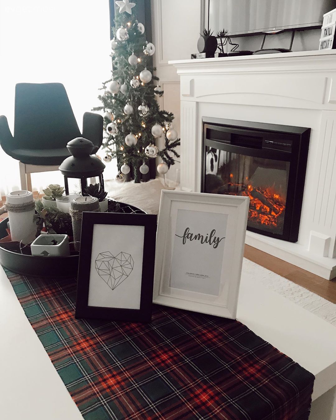 Şömine, Beyaz, Ekose desen, Desenler, Çam ağacı, Çerçeve