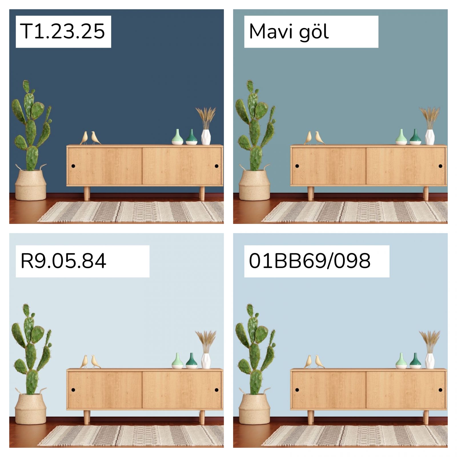 Boya Markalarının Kartelalarından Mavi Duvar Boyası Renkleri