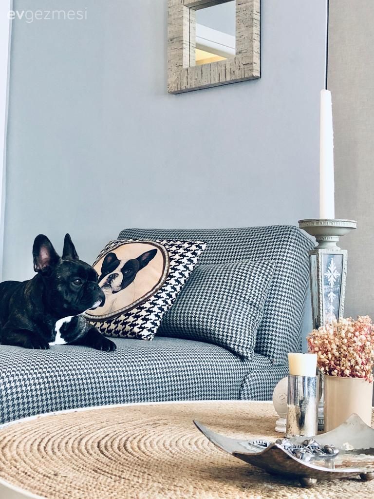 Ekose desen, Desenler, Gri, Kırlent, Ev tekstili, Uzanma koltuğu, Çerçeve, Ayna, Yuvarlak sehpa, Sehpa, Sehpa üstü aksesuarı, Ev Aksesuar, Şamdan