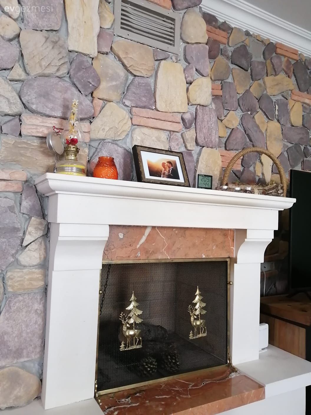 Taş duvar, Duvar dekorasyonu, Şömine, Tv ünitesi, Yeşil duvar