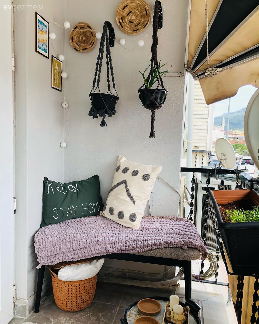 Balkon, Siyah, Gri, Balkon duvar dekorasyonu