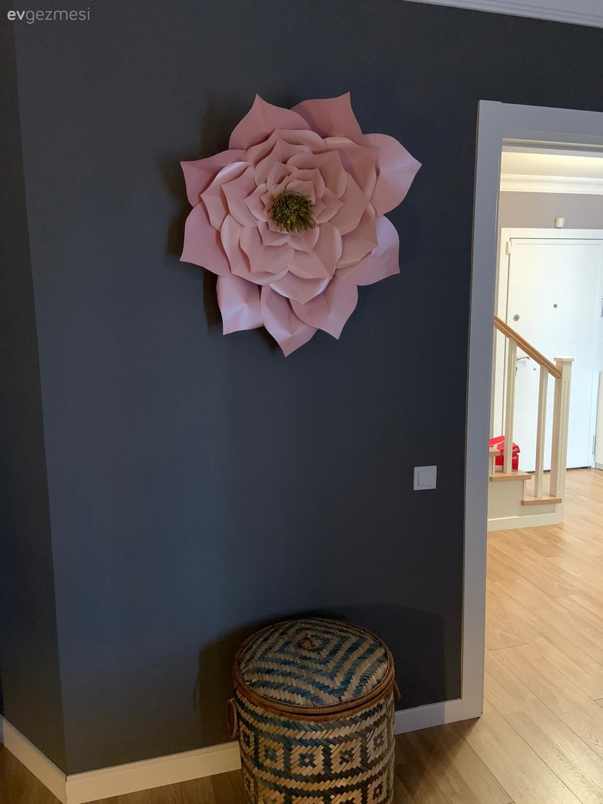 Yatak odası duvar dekorasyonu, Duvar panosu, Duvar dekorasyonu, Gri duvar, Pudra pembe