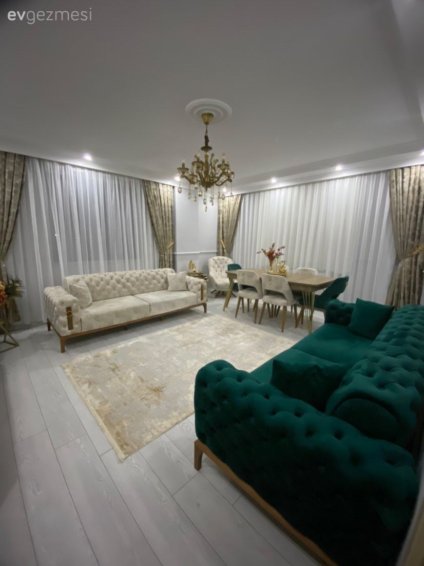 Salon, Yeşil, Beyaz, Altın