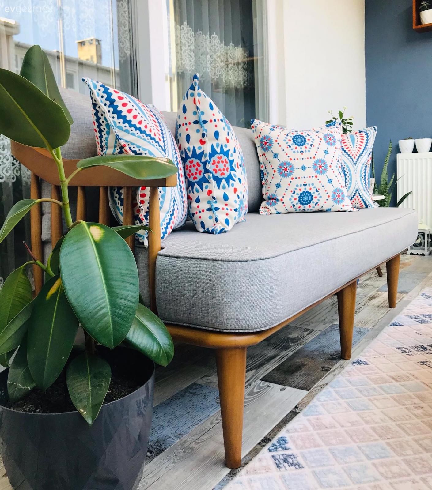 Balkon oturma grubu, Balkon, Gri, Beyaz, Desenler, Ev bitkisi