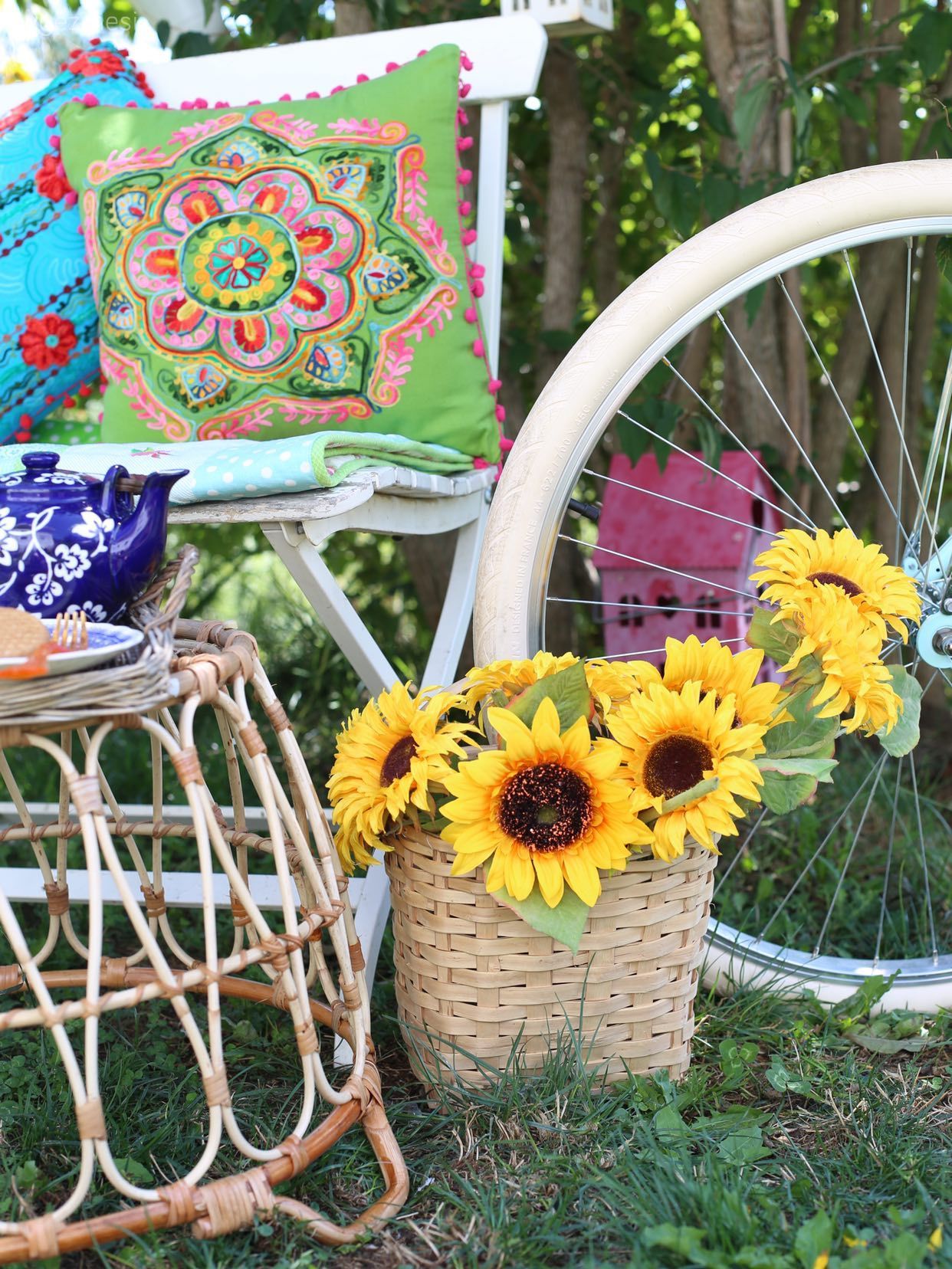 Sarı, Yeşil, Mavi, Beyaz, Kırlent, Ev tekstili