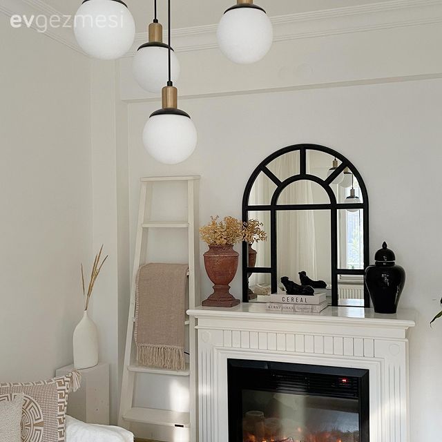 Beyaz, Avize, Aydınlatma, Siyah, Ayna, Şömine, Vazo, Ev Aksesuar, Dekoratif Objeler