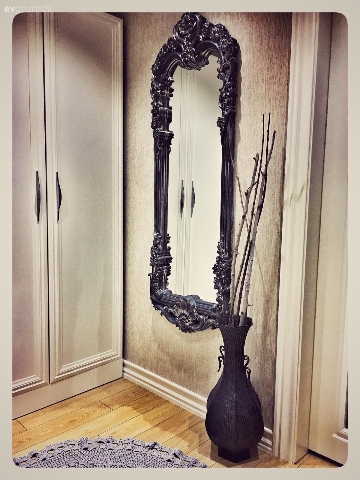 Boy aynası, Ayna, Vestiyer, Vazo, Ev Aksesuar, Siyah