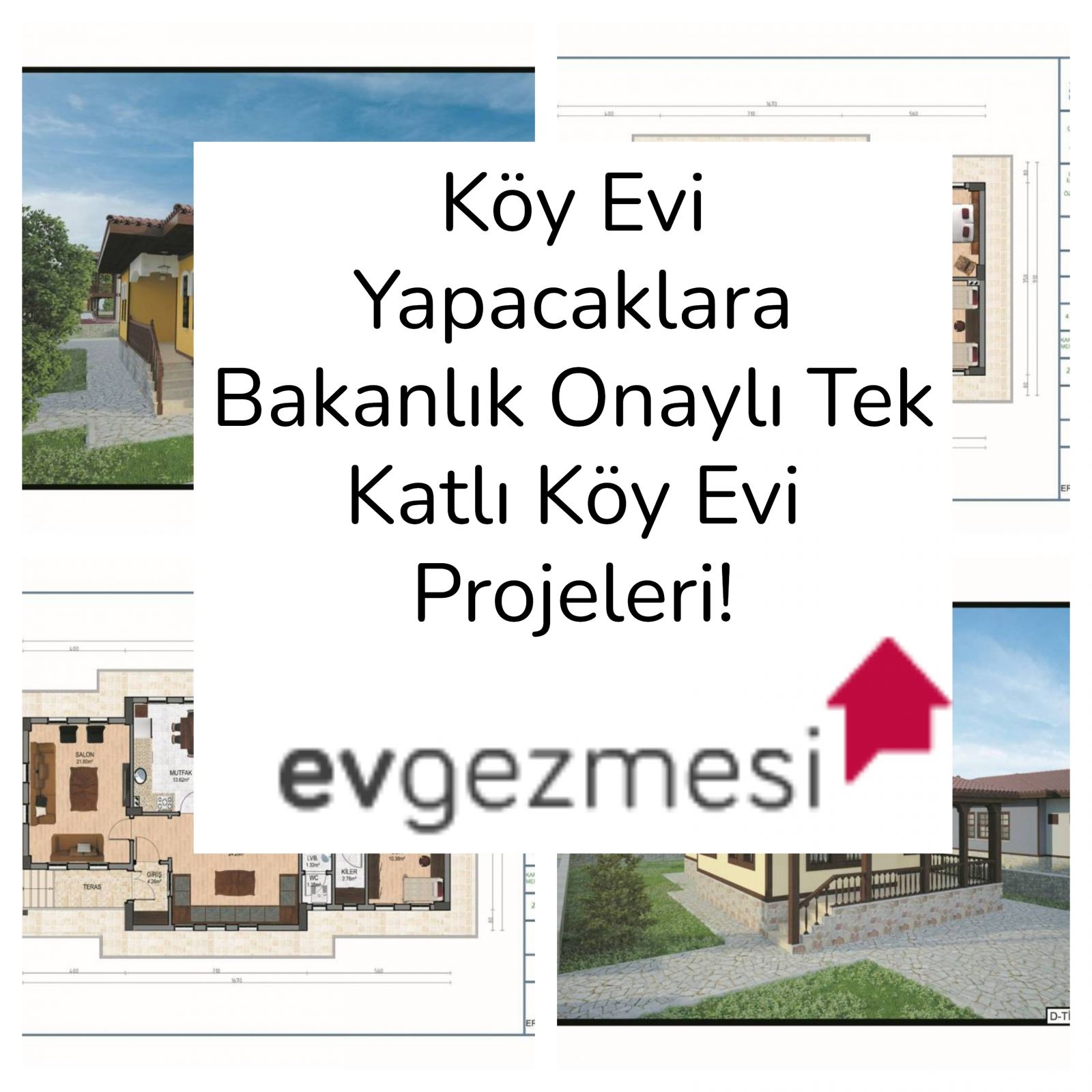 Köy Evi Yapacaklara Bakanlık Onaylı Tek Katlı Köy Evi Projeleri!