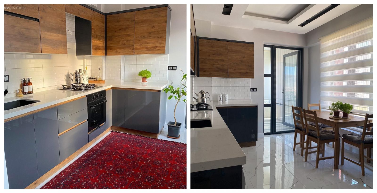 Bu Mutfağın Bir Yüzü Modern Diğeri de Rustik!