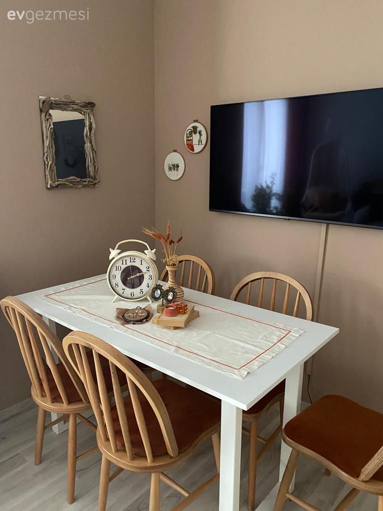 Bej, Krem, Sandalye, Ahşap Mobilya, Yemek masası