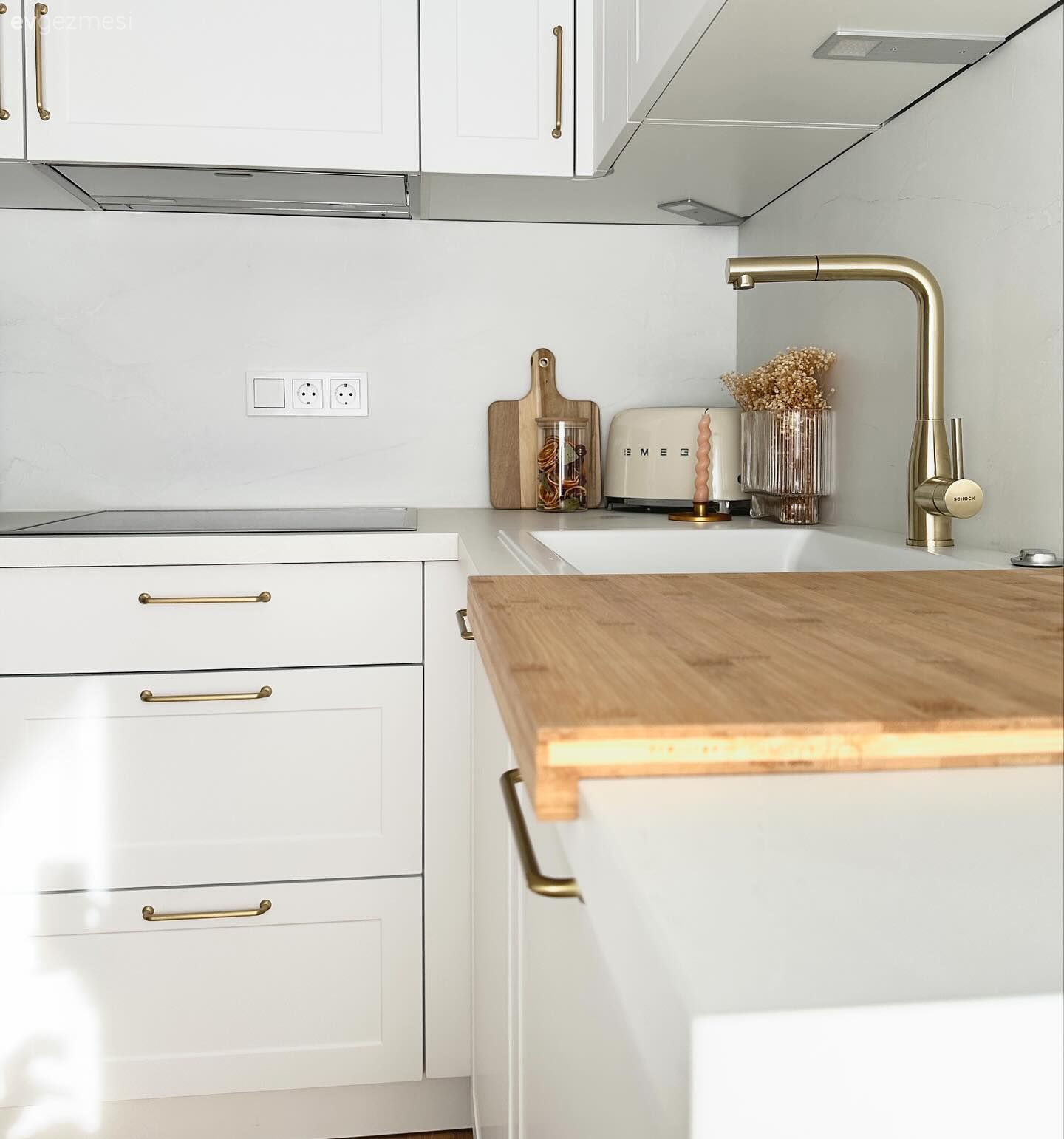 İskandinav, Beyaz, Bej, Krem, Mutfak tezgahı, Mutfak, Mutfak aksesuarları