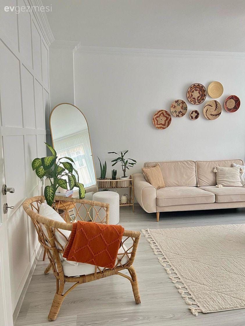 Hasır ve Ahşapları Seven Bu Evde Rahatlık Her Odada Vazgeçilmez!