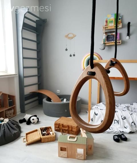 Çocuk Odası, Beyaz, Gri, Siyah, Çocuk odası duvar dekorasyonu, Duvar dekorasyonu, Duvar rafı