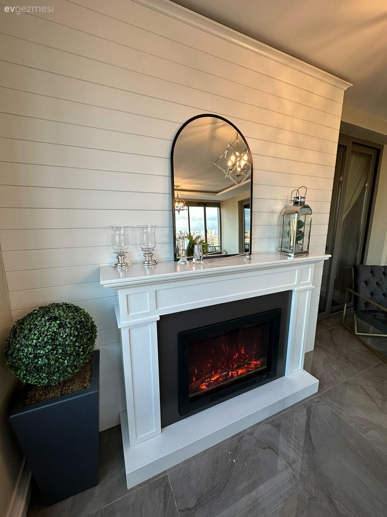 Lambri, Beyaz, Şömine, Vazo, Ev Aksesuar, Ev bitkisi, Ayna