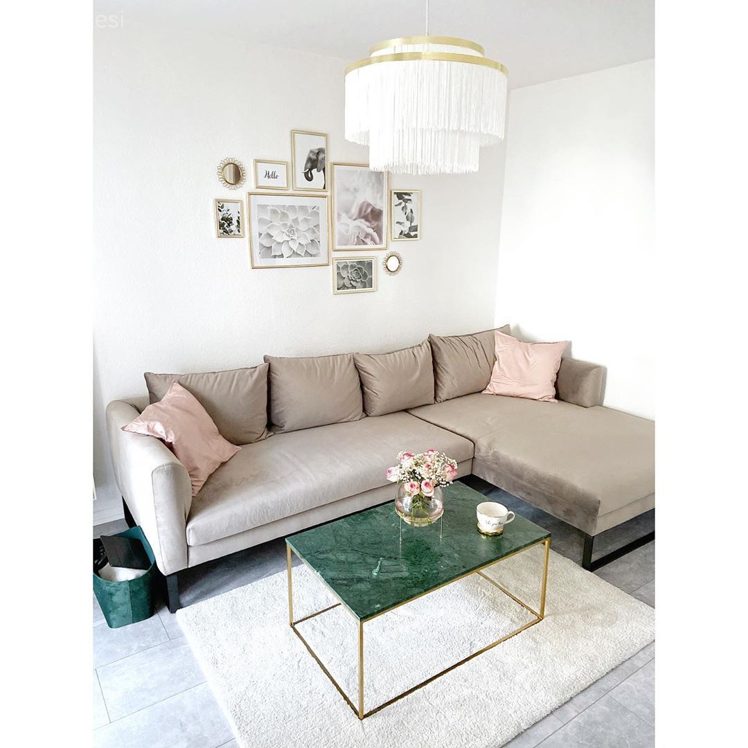 Salon, Modern, Vizon, Beyaz, Kahverengi, Köşe koltuk, Koltuk takımı, Orta sehpa, Sehpa, Duvar dekorasyonu, Metal ayaklı sehpa, Yeşil, Halı, Salon halısı, Avize, Aydınlatma, Salon avizesi, Çerçeve