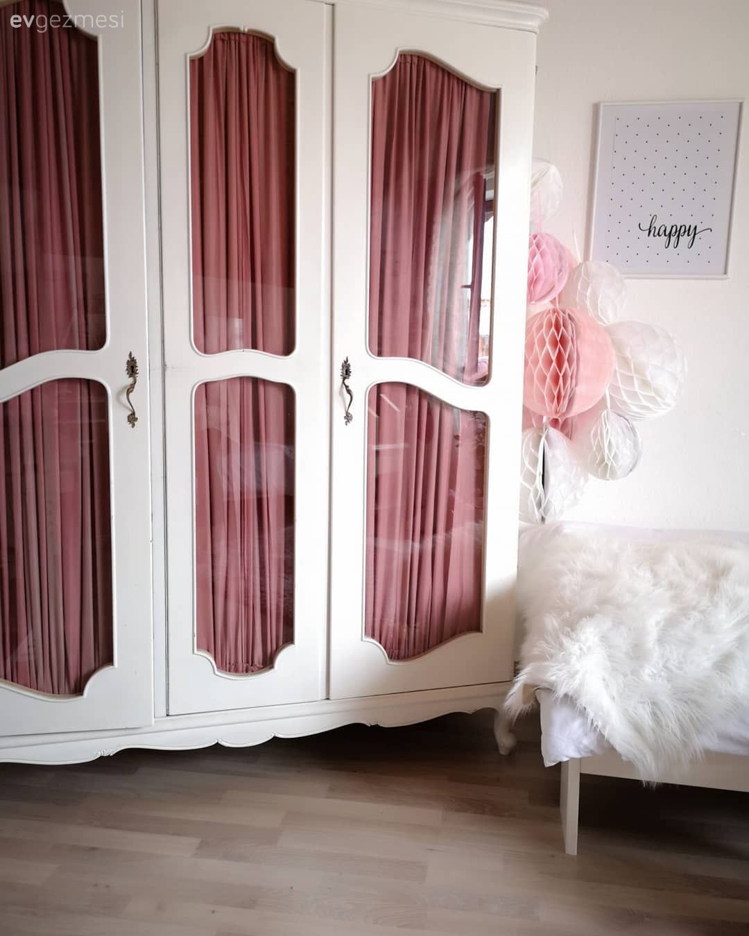 Beyaz, Pembe, Country, Çocuk odası dolabı