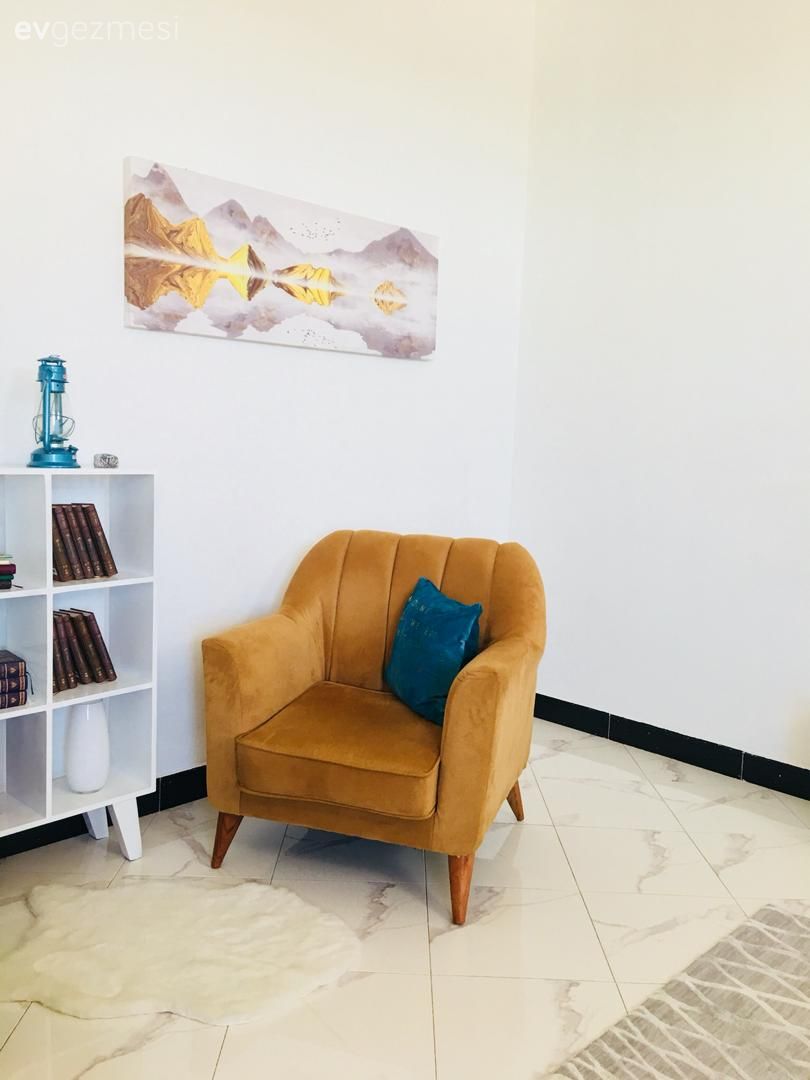 Hardal, Berjer, Kitaplık, Mavi, Tablo, Beyaz, Duvar dekorasyonu