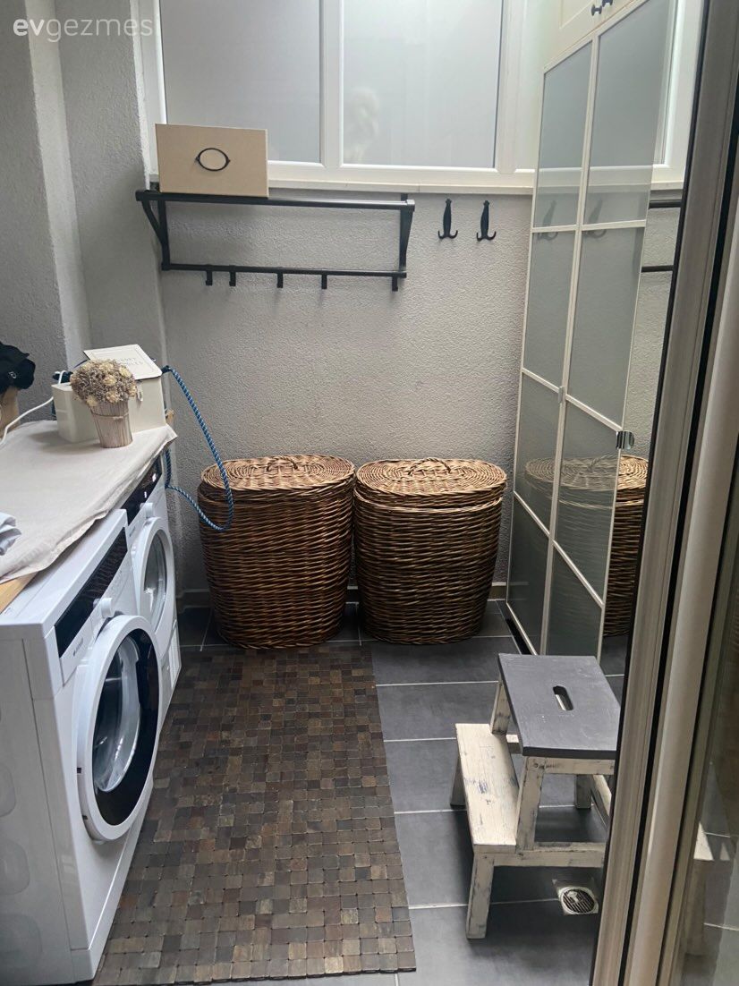 Banyo, Beyaz, Hasır sepet