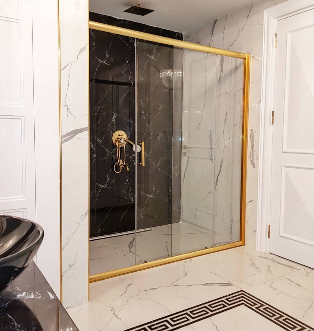 Banyo, Siyah, Beyaz, Altın, Duşakabin, Banyo seramikleri