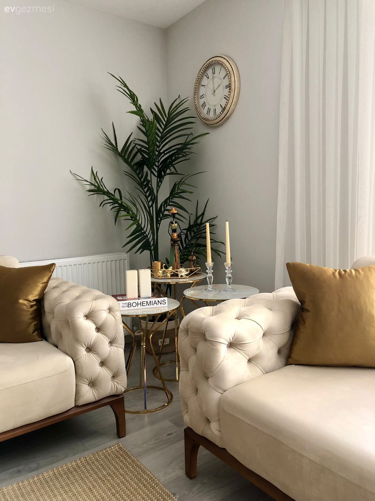 Krem, Hardal, Ev bitkisi, Yan sehpa, Sehpa, Kırlent, Ev tekstili, Jüt halı, Halı