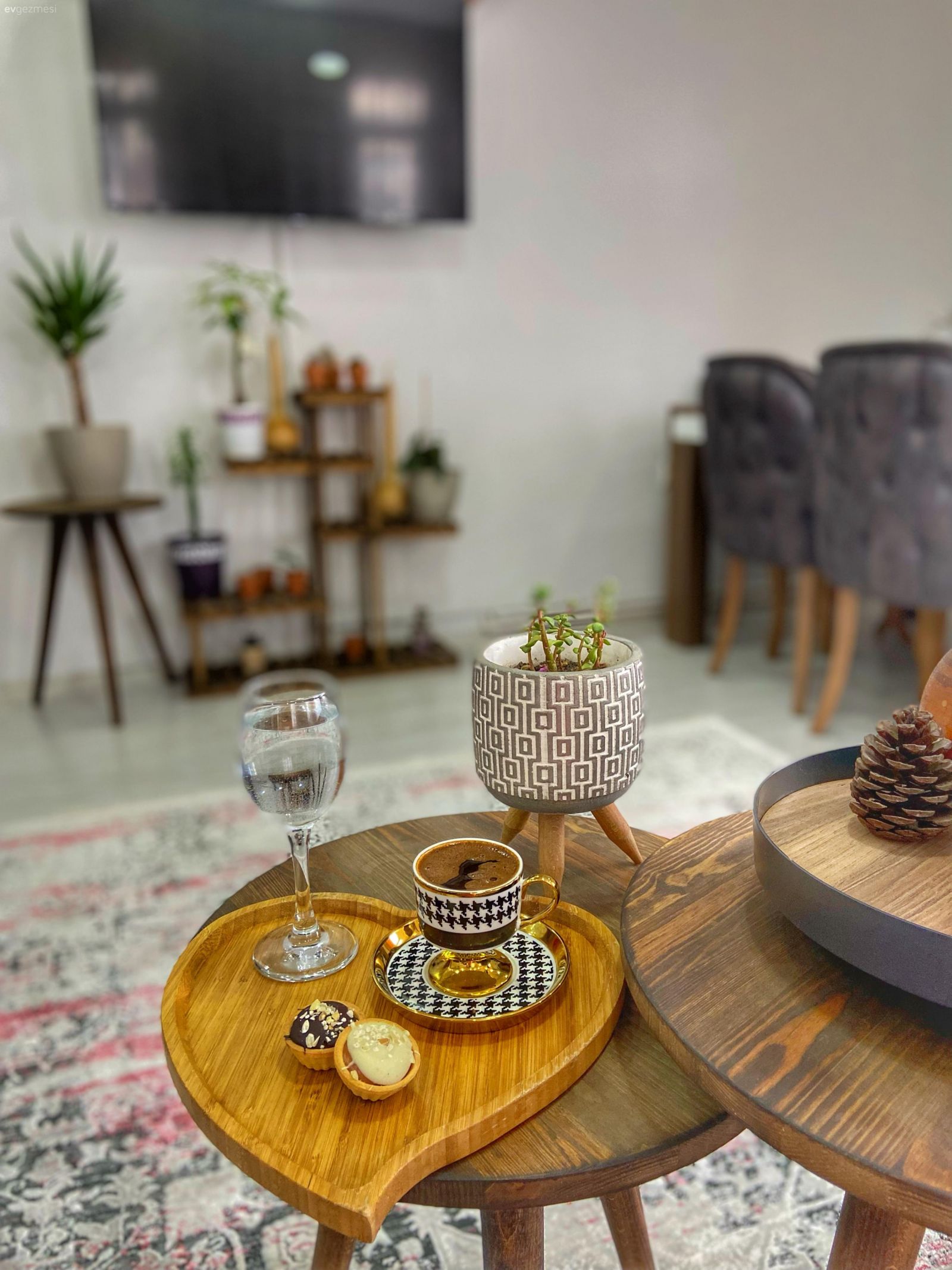 Salon, Rustik, Ahşap Mobilya, Gri, Vizon, Orta sehpa, Sehpa, Halı