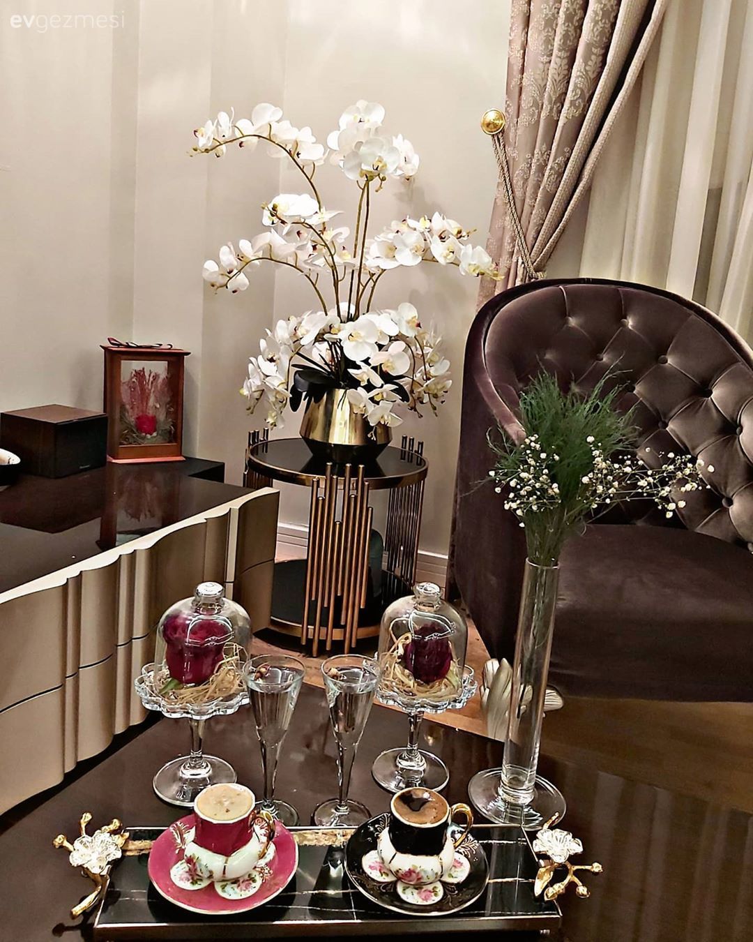 Berjer, Dekoratif Objeler, Kahverengi, Art deko