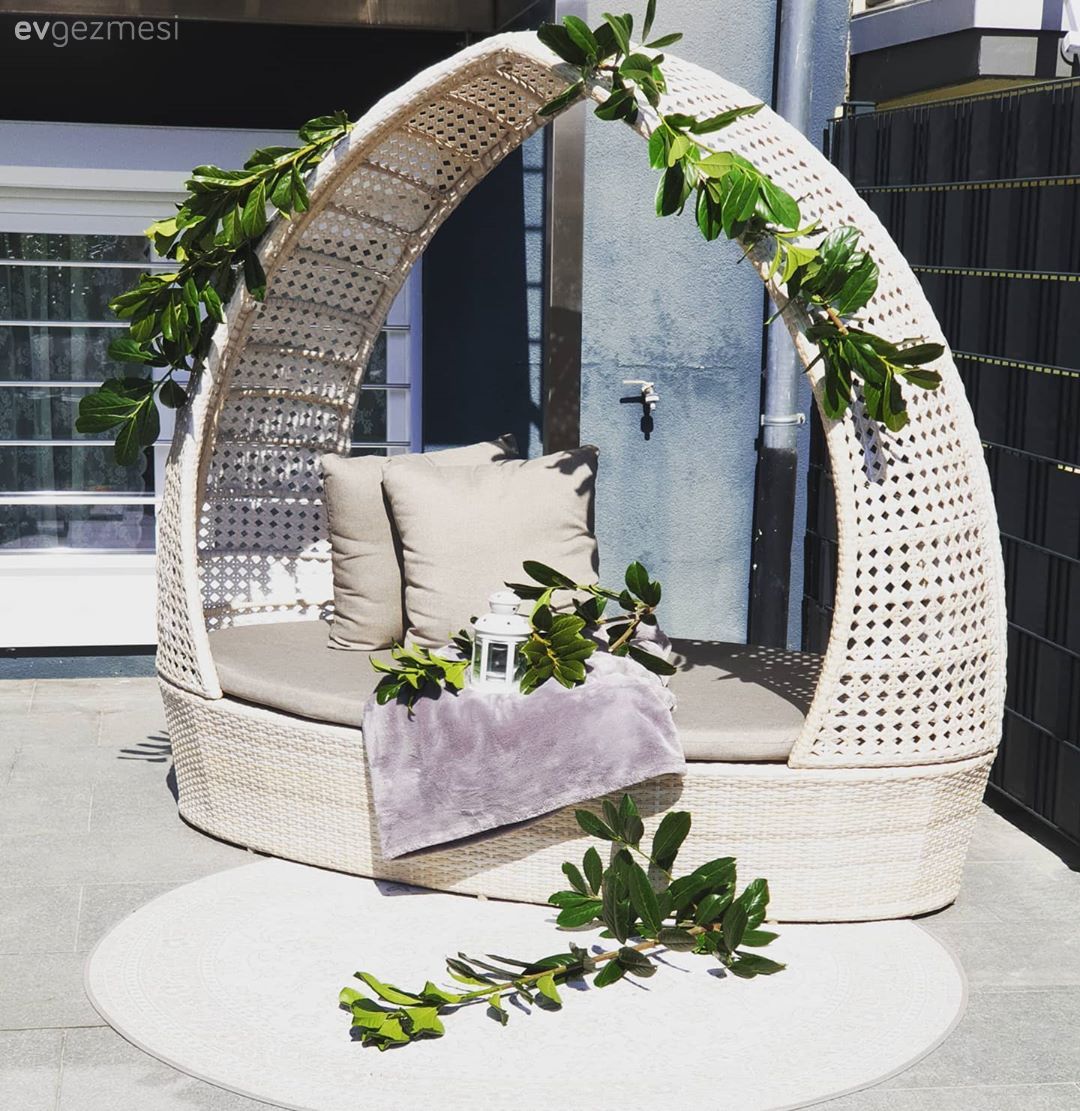 Bahçe, Bahçe oturma grubu, Beyaz, Halı, Yeşil