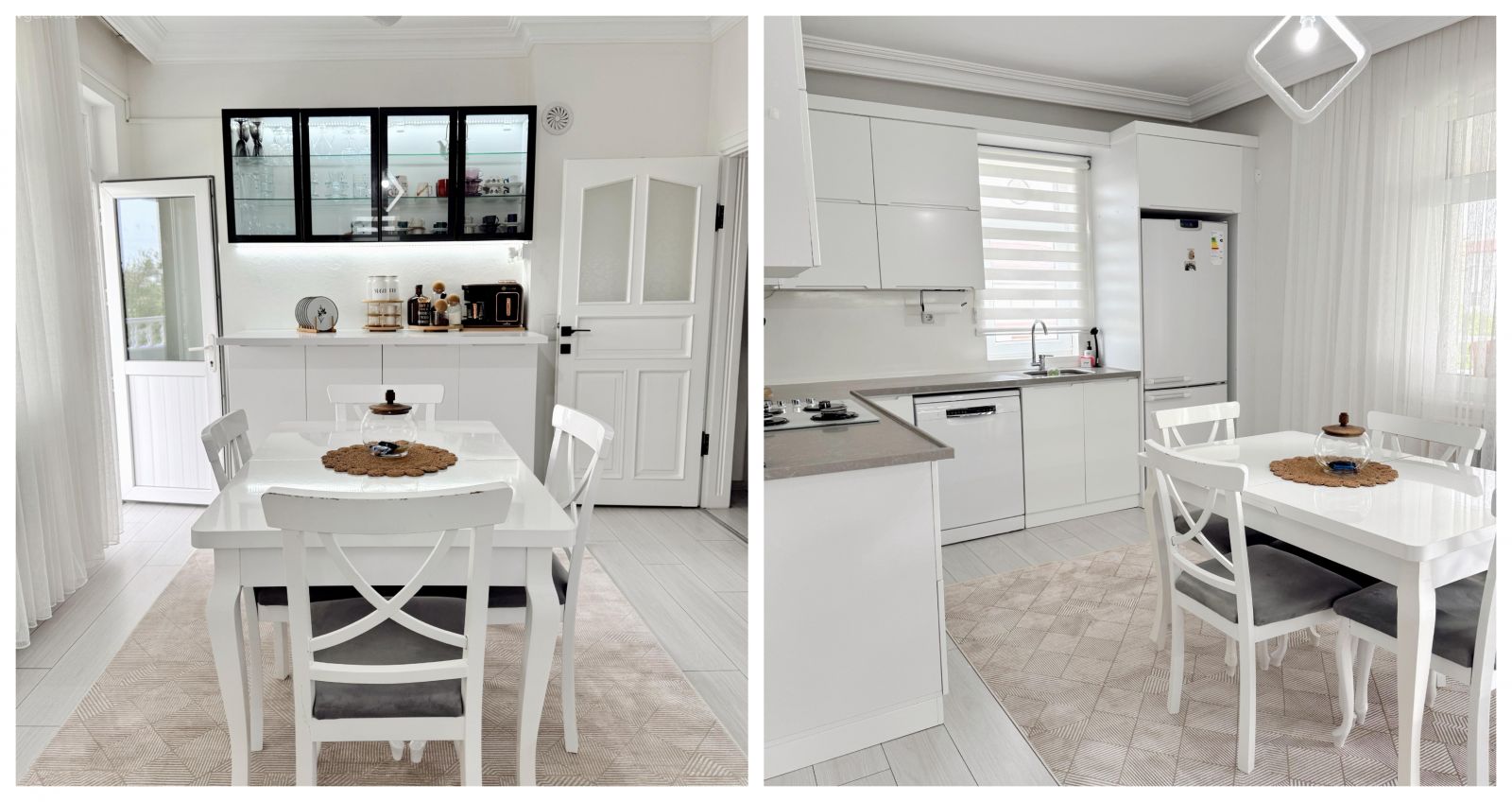 Beyazla Ferahlayan Bu Samsun Mutfağında Her Şey Tam Kararında