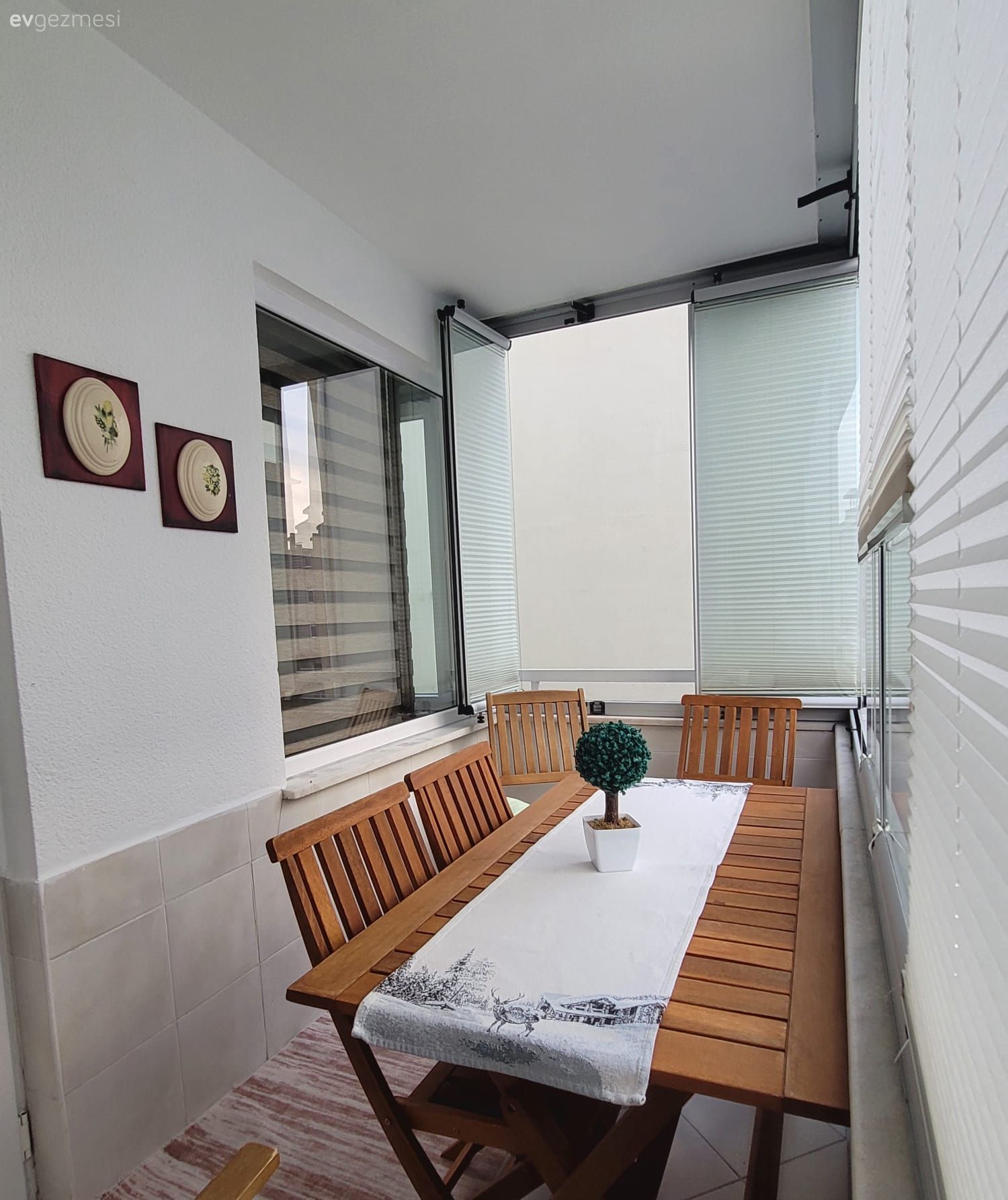 Balkon, Balkon masası, Sandalye, Ahşap Mobilya, Balkon perdesi