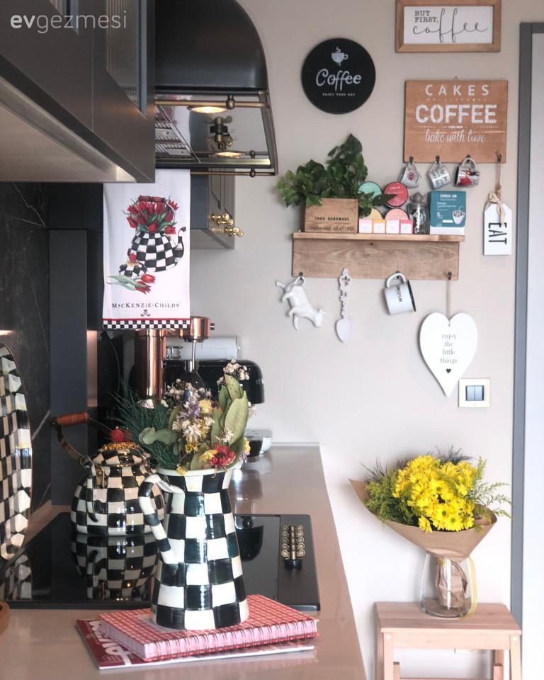 Mutfak aksesuarları, Mutfak, Siyah, Beyaz, Mutfak tezgahı, Dekoratif Objeler